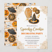 Invitation Fête de décoration de biscuits Halloween à l'aquar (Devant / Derrière)