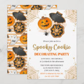Invitation Fête de décoration de biscuits Halloween à l'aquar (Devant / Derrière)