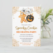 Invitation Fête de décoration de biscuits Halloween à l'aquar (Debout devant)