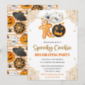 Invitation Fête de décoration de biscuits Halloween à l'aquar (Devant / Derrière)