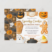 Invitation Fête de décoration de biscuits Halloween à l'aquar (Devant / Derrière)