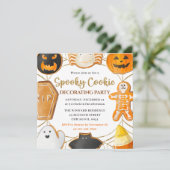 Invitation Fête de décoration de biscuits Halloween à l'aquar (Debout devant)