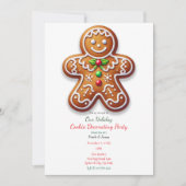 Invitation Fête de décoration de gros biscuits de Noël au gin (Devant)