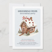Invitation Fête de décoration de la maison de pain d'épice de (Devant)