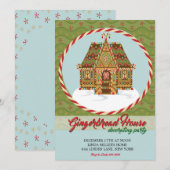 Invitation Fête de décoration de la maison de pain d'épice de (Devant / Derrière)