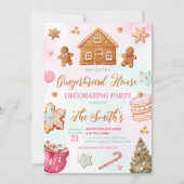 Invitation Fête de décoration de la maison de pain d'épice de (Devant)