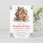 Invitation Fête de décoration de la maison de pain d'épice de (Debout devant)