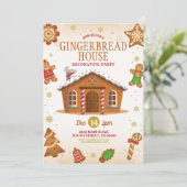 Invitation Fête de décoration de la maison de pain d'épice de (Debout devant)