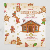 Invitation Fête de décoration de la maison de pain d'épice de (Devant / Derrière)