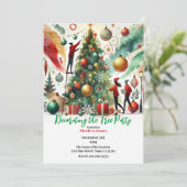 Invitation Fête de décoration de l'arbre de Noël  (Debout devant)