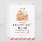 Invitation Fête de décoration de maison en pain d'épices (Devant)