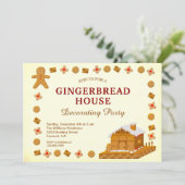 Invitation Fête de décoration de maison en pain d'épices de N (Debout devant)