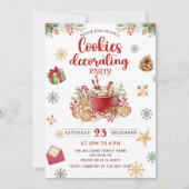 Invitation Fête de décoration du biscuit de Noël de neige d'h (Devant)