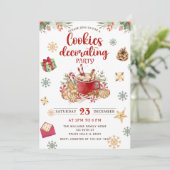 Invitation Fête de décoration du biscuit de Noël de neige d'h (Debout devant)