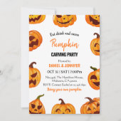 Invitation Fête de découpage de citrouille Halloween Jack O L (Devant)