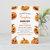 Invitation Fête de découpage de citrouille Halloween Jack O L (Debout devant)