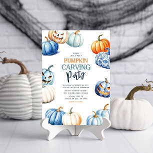 Invitation Fête de découpage de citrouille mignonne Halloween