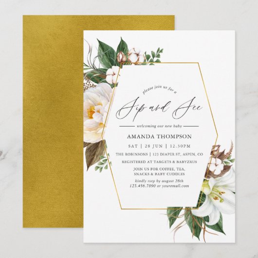Invitation Fête de découverte et de dégustation florale géomé (Devant / Derrière)