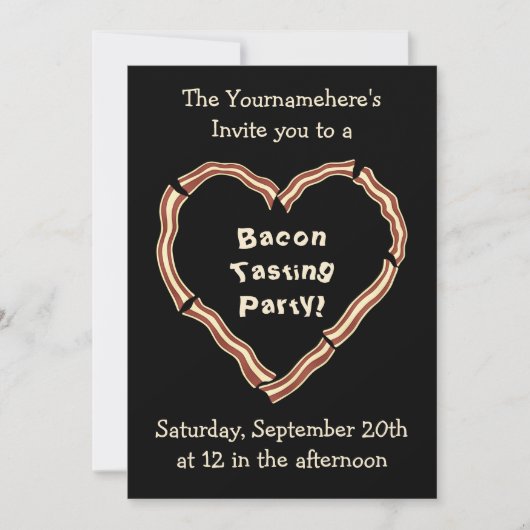 Invitation Fête de dégustation Bacon (Devant)