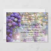 Invitation Fête de dégustation de vin avec guirlande lumineus (Devant)