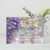 Invitation Fête de dégustation de vin avec guirlande lumineus (Debout devant)