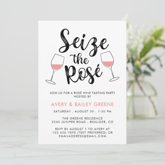 Invitation Fête de dégustation de vin rosé Seize the Rosé (Debout devant)