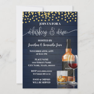 Invitation Fête de dégustation de whisky et de vins Boissons