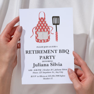 Invitation Fête de départ à la retraite au barbecue
