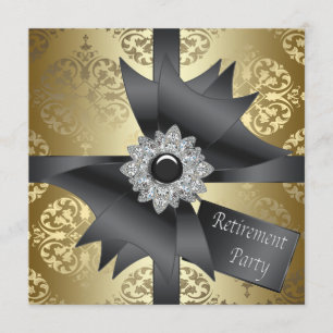 Invitation Fête de départ à la retraite de la femme en Damass
