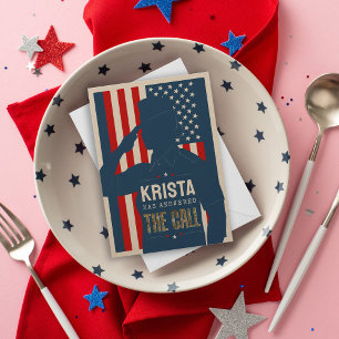 Invitation Fête de départ de la militaire Rustic, femme aviat