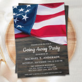 Invitation Fête de départ de soldat Drapeau américain Militai