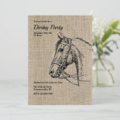 Invitation Fête de Derby de Cheval Rustique (Debout devant)