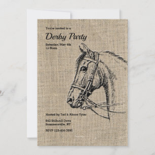 Invitation Fête de Derby de Cheval Rustique