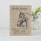 Invitation Fête de Derby de Cheval Rustique (Debout devant)