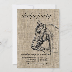 Invitation Fête de Derby de Cheval Rustique