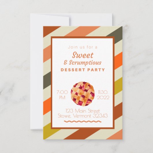 Invitation Fête de dessert à la tarte (Devant)