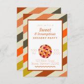 Invitation Fête de dessert de tarte (Devant / Derrière)