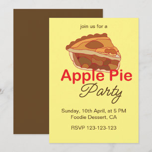 Invitation Fête de dessert de tarte aux pommes