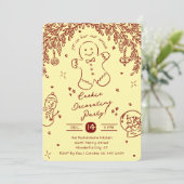 Invitation Fête de Dessins de Cookies de Couleur Éditable (Debout devant)