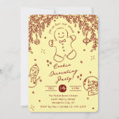 Invitation Fête de Dessins de Cookies de Couleur Éditable (Devant)