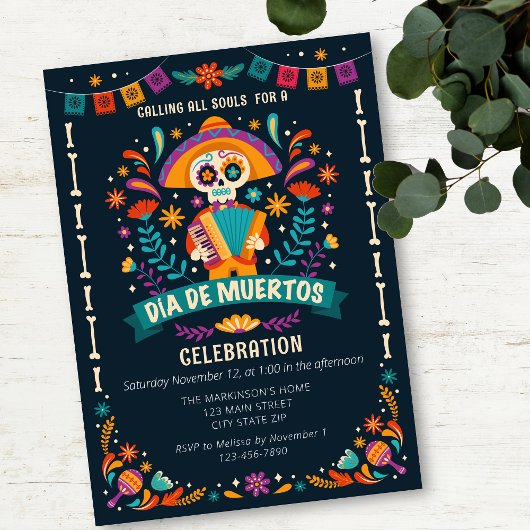 Invitation Fête de Dia De Muertos