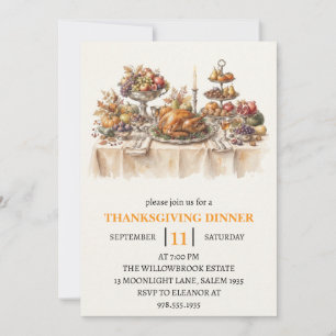 Invitation Fête de dîner d'automne vacances de thanksgiving