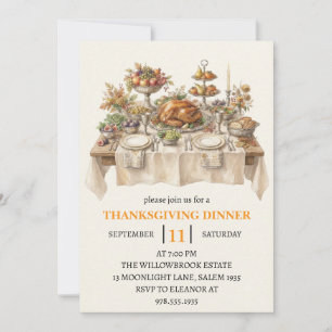 Invitation Fête de dîner d'automne vacances de thanksgiving