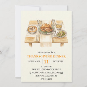 Invitation Fête de dîner d'automne vacances de thanksgiving