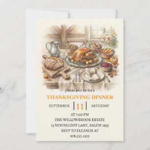 Invitation Fête de dîner d'automne vacances de thanksgiving