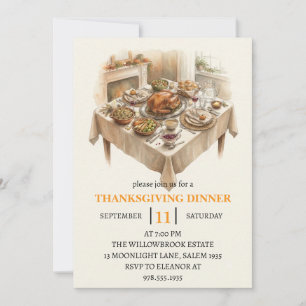 Invitation Fête de dîner d'automne vacances de thanksgiving