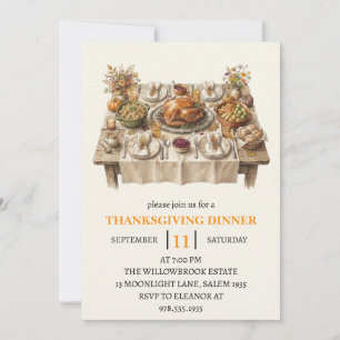 Invitation Fête de dîner d'automne vacances de thanksgiving