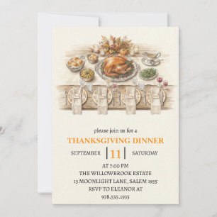 Invitation Fête de dîner d'automne vacances de thanksgiving