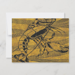 Invitation Fête de dîner élégante au homard