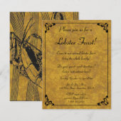Invitation Fête de dîner élégante au homard (Devant / Derrière)
